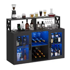 Mobile Bar con Portabottiglie, Mobile Moderno da Caffè con Ripiani, Mobiletto Bar per Liquori, Credenza Buffet per Cucina