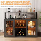 Mobile Bar con Portabottiglie, Mobile Moderno da Caffè con Ripiani, Mobiletto Bar per Liquori, Credenza Buffet per Cucina