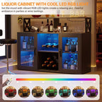 Mobile Bar con Portabottiglie, Mobile Moderno da Caffè con Ripiani, Mobiletto Bar per Liquori, Credenza Buffet per Cucina
