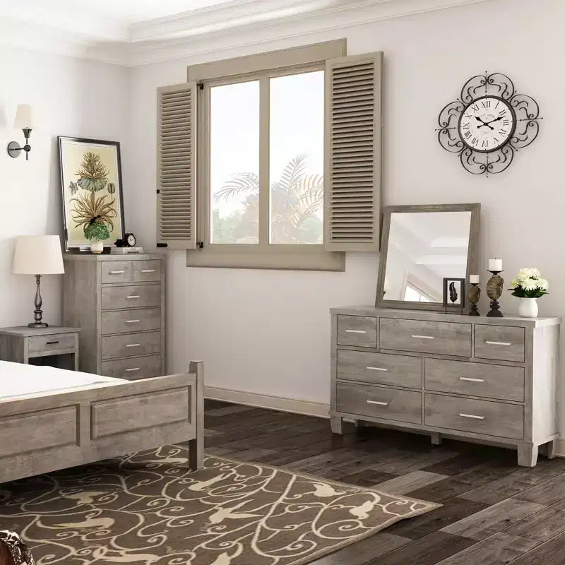 Comò per camera da letto con 6 cassetti, cassettiera alta grigia da 45 con spazio contenitivo, cassettiera grande per armadio, mobiletto contenitore in legno per ingresso
