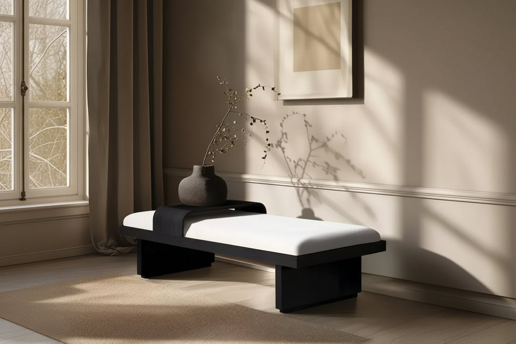 Meridian Furniture, Panca in tessuto ciniglia Arlington