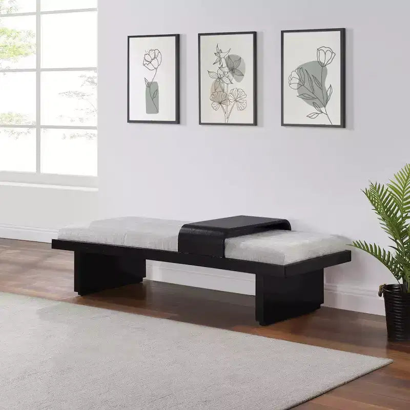 Meridian Furniture, Panca in tessuto ciniglia Arlington