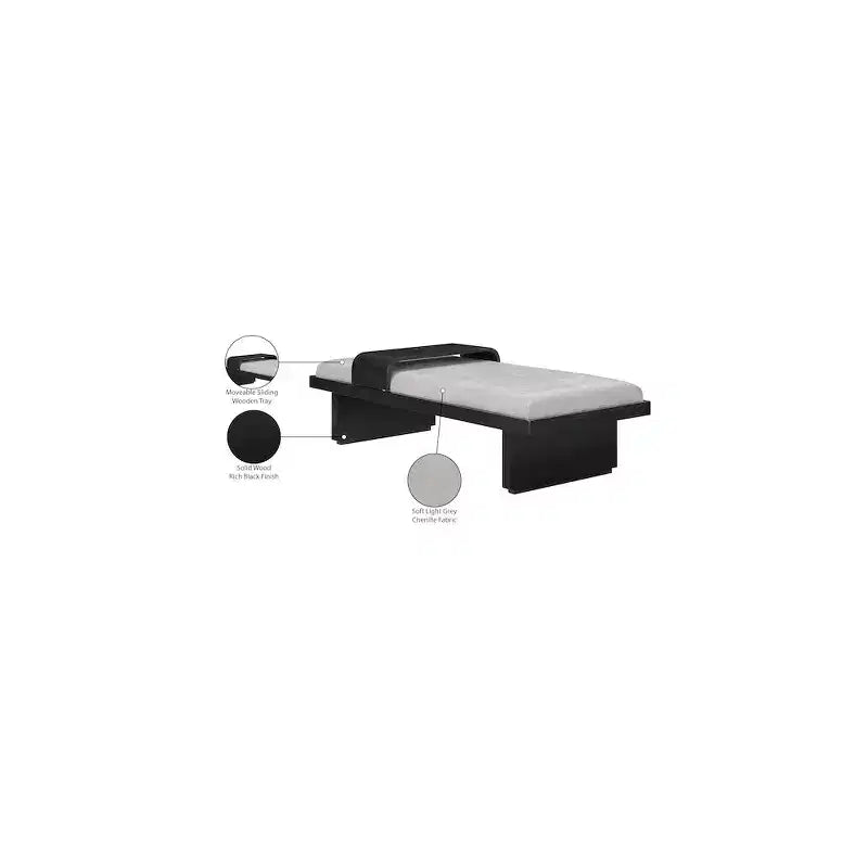 Meridian Furniture, Panca in tessuto ciniglia Arlington