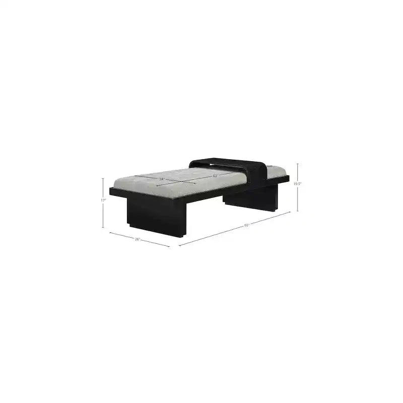 Meridian Furniture, Panca in tessuto ciniglia Arlington