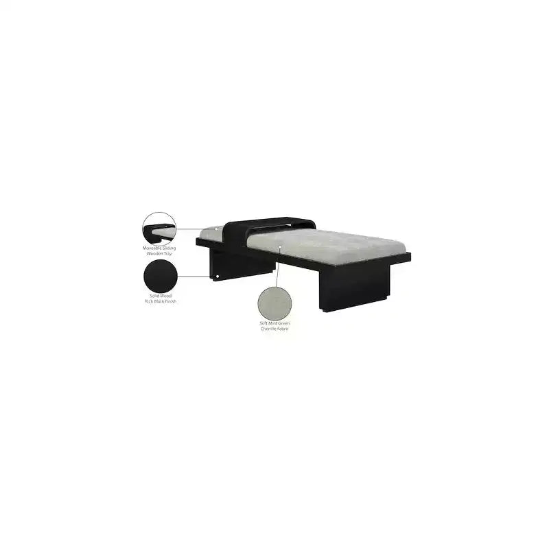 Meridian Furniture, Panca in tessuto ciniglia Arlington