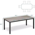 Tavolo da pranzo da fattoria da 78,7" per 6-8 persone - Tavolo da cucina industriale con struttura in metallo e angoli smussati, per sala da pranzo, piccoli spazi