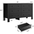 Cassettiera a 6 cassetti Garvee per camera da letto, Comò con maniglie robuste, Organizer in legno per soggiorno, cameretta, ingresso