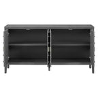 MAYEERTY Mobile Credenza Retrò con Anta con Scanalatura Circolare Maniglia Rotonda in Metallo per Ingresso Sala da Pranzo Grigio