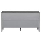 MAYEERTY Mobile Credenza Retrò con Anta con Scanalatura Circolare Maniglia Rotonda in Metallo per Ingresso Sala da Pranzo Grigio
