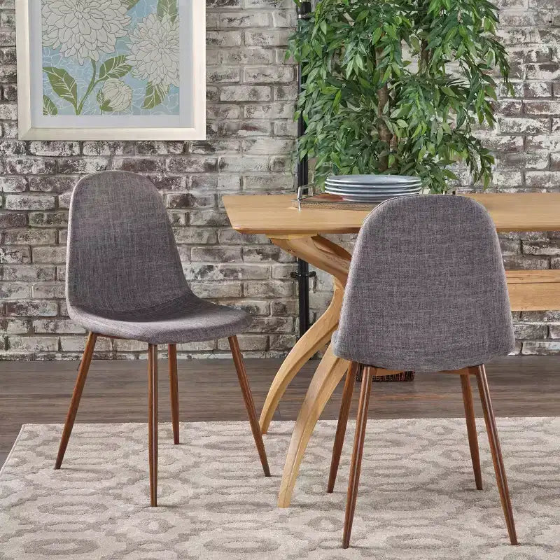GDFStudio Haleigh Sedie da Pranzo Imbottite in Tessuto, Design Moderno di Metà Secolo (Set da 2)
