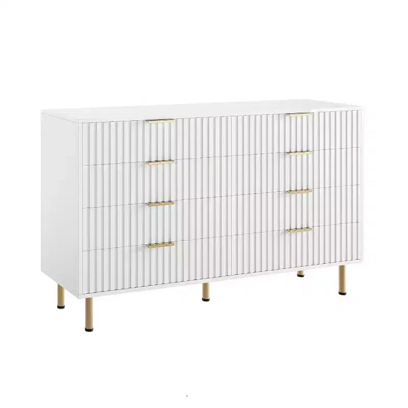 Cassettiera a 8 cassetti per camera da letto, comò moderno da 54 pollici con scanalature e cassetti profondi, organizer in legno per soggiorno, corridoio, camera dei bambini