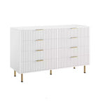 Cassettiera a 8 cassetti per camera da letto, comò moderno da 54 pollici con scanalature e cassetti profondi, organizer in legno per soggiorno, corridoio, camera dei bambini