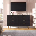 Cassettiera a 8 cassetti per camera da letto, comò moderno da 54 pollici con scanalature e cassetti profondi, organizer in legno per soggiorno, corridoio, camera dei bambini