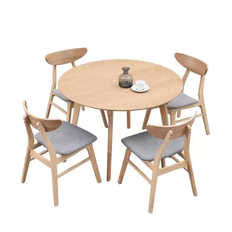 Okak Tavolo da pranzo rotondo in legno da 42 pollici Tavolo da cucina Tavolo da pranzo per 4 persone per sala da pranzo