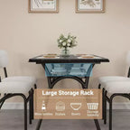 Set da pranzo ad altezza bancone per 4 persone - Tavolo rettangolare salvaspazio con contenitore e sedie in velluto