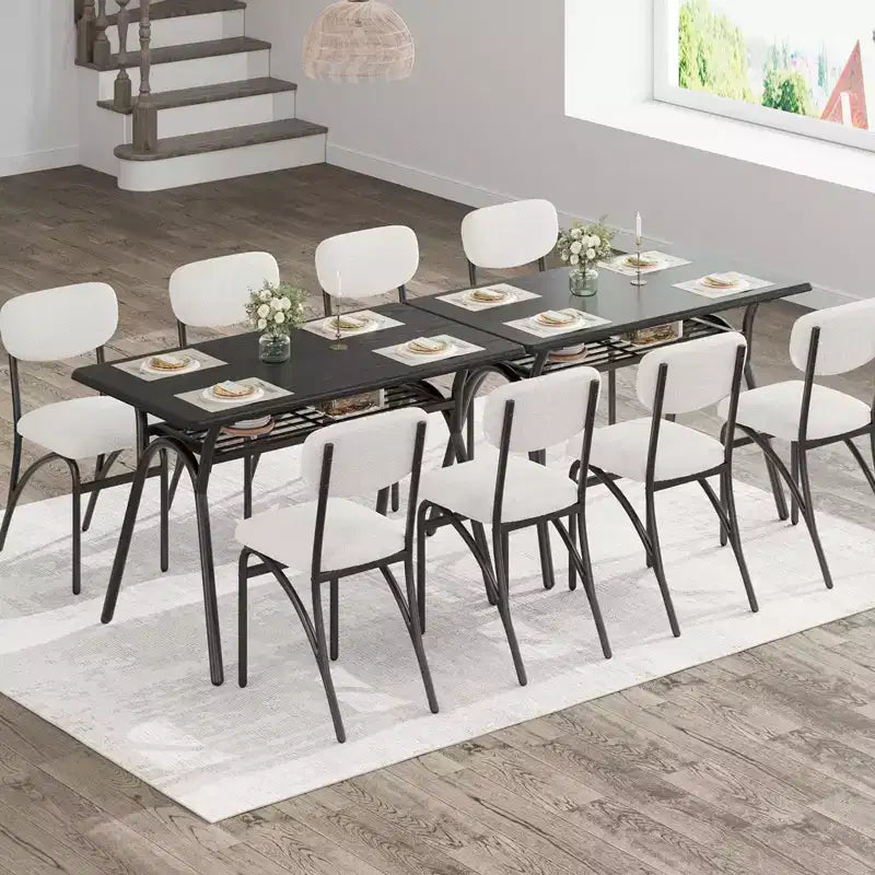Set da pranzo ad altezza bancone per 4 persone - Tavolo rettangolare salvaspazio con contenitore e sedie in velluto