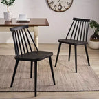 GDFStudio Boyd Farmhouse Spindle Back Plastic Dining Chairs (Set of 2)