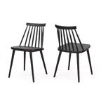 GDFStudio Boyd Sedie da Pranzo in Plastica con Schienale a Fuso Stile Rustico (Set di 2)