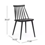 GDFStudio Boyd Sedie da Pranzo in Plastica con Schienale a Fuso Stile Rustico (Set di 2)