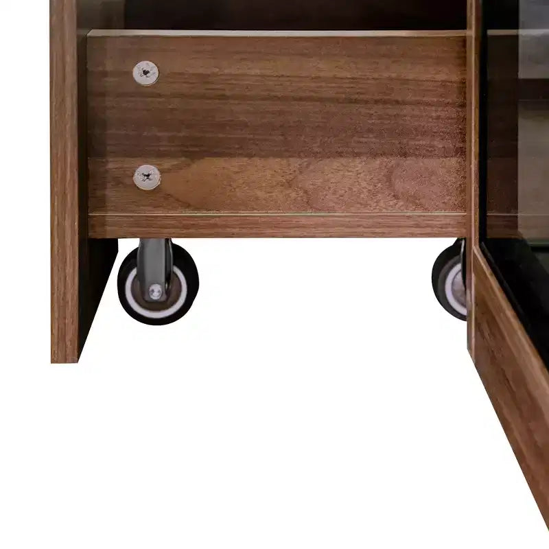GDFStudio Genevieve Vetrina Rustica in Legno da 70 con Ante a Vetro e Luci