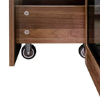 GDFStudio Genevieve Vetrina Rustica in Legno da 70 con Ante a Vetro e Luci