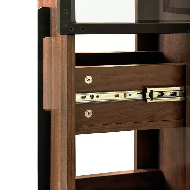 GDFStudio Genevieve Vetrina Rustica in Legno da 70 con Ante a Vetro e Luci