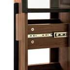 GDFStudio Genevieve Vetrina Rustica in Legno da 70 con Ante a Vetro e Luci