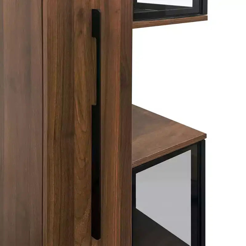 GDFStudio Genevieve Vetrina Rustica in Legno da 70 con Ante a Vetro e Luci