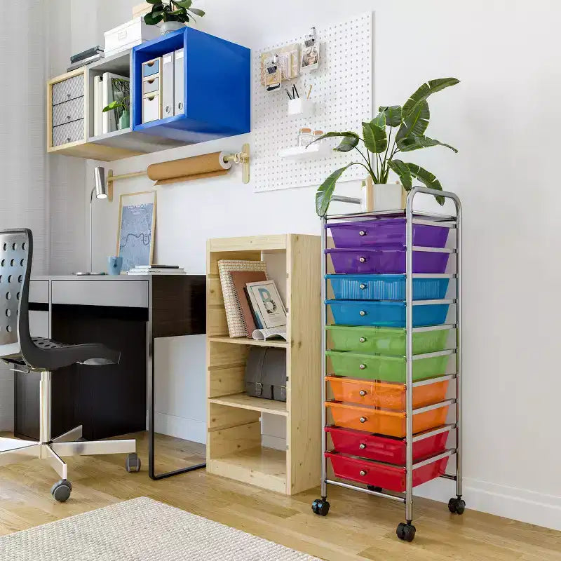 Carrello Portatutto Avvolgibile a 10 Cassetti, Organizzatore di Seville Classics