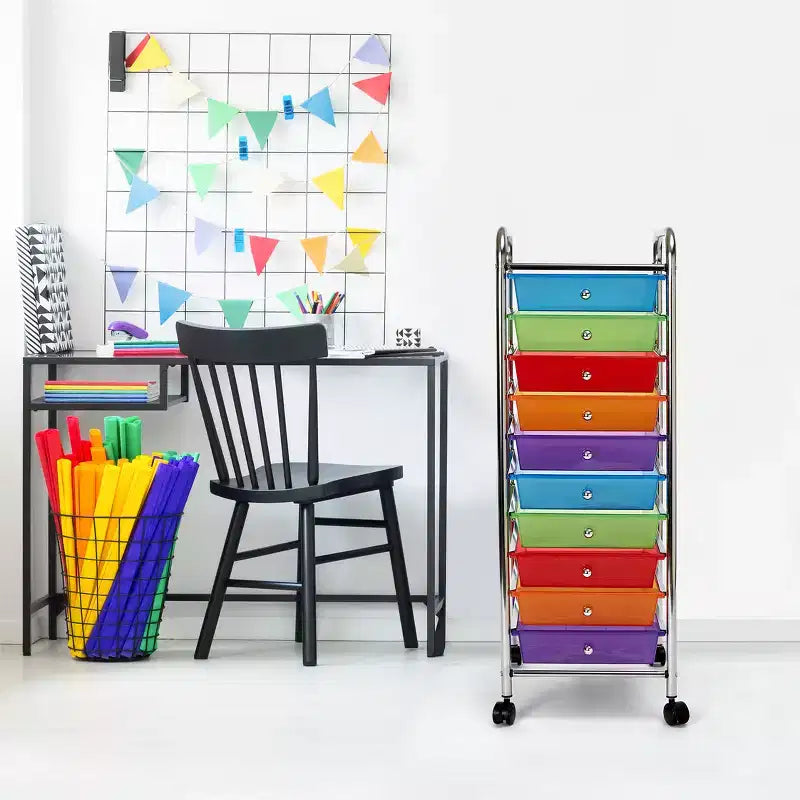 Carrello Portatutto Avvolgibile a 10 Cassetti, Organizzatore di Seville Classics