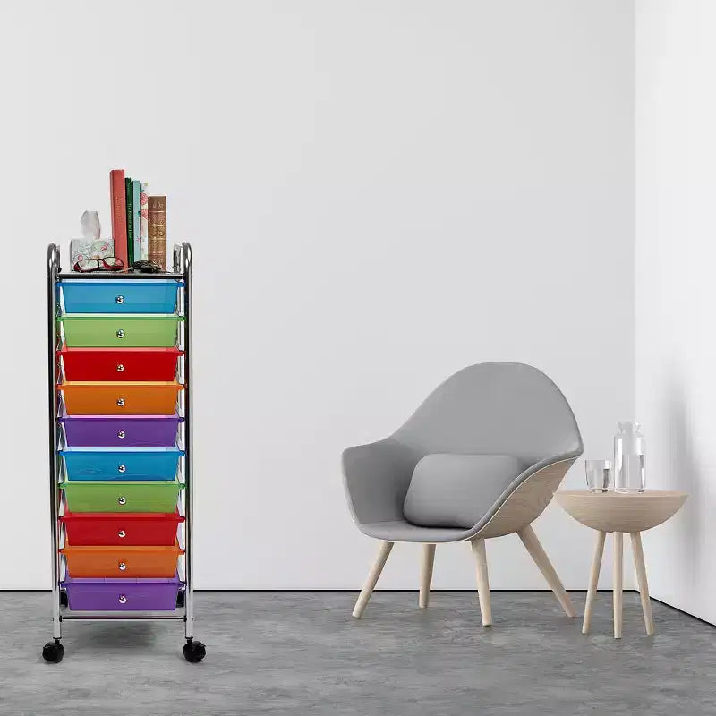 Carrello Portatutto Avvolgibile a 10 Cassetti, Organizzatore di Seville Classics