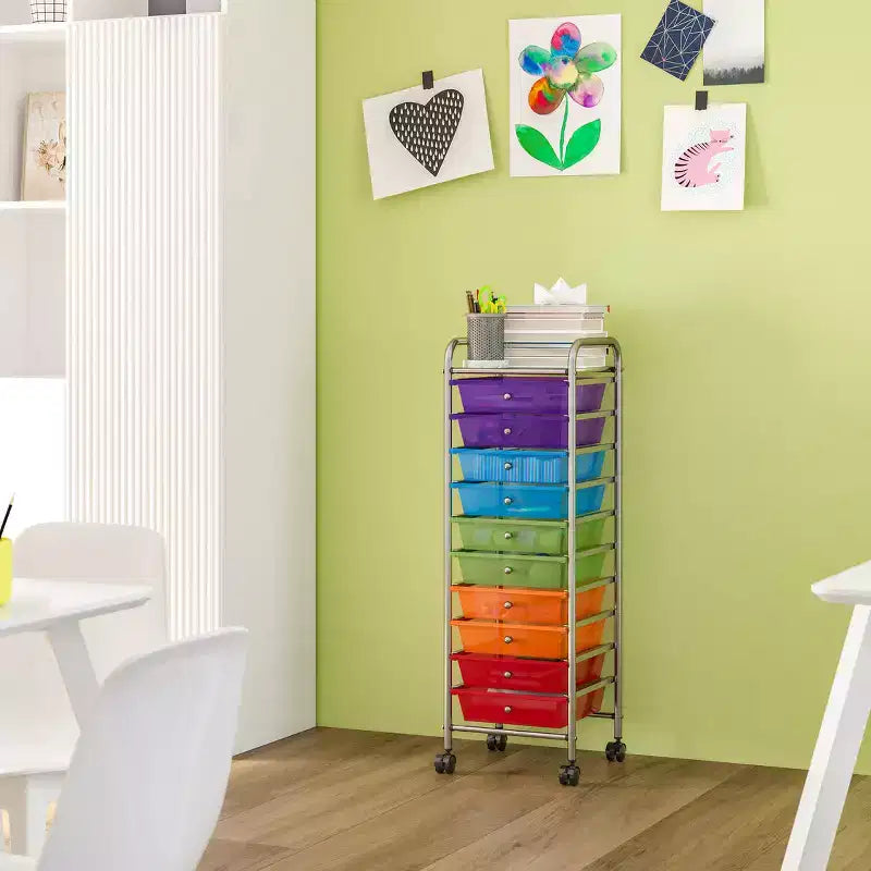 Carrello Portatutto Avvolgibile a 10 Cassetti, Organizzatore di Seville Classics