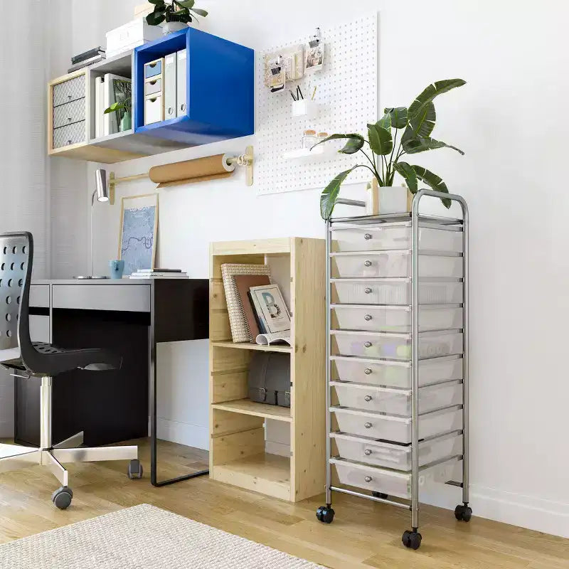 Carrello Portatutto Avvolgibile a 10 Cassetti, Organizzatore di Seville Classics