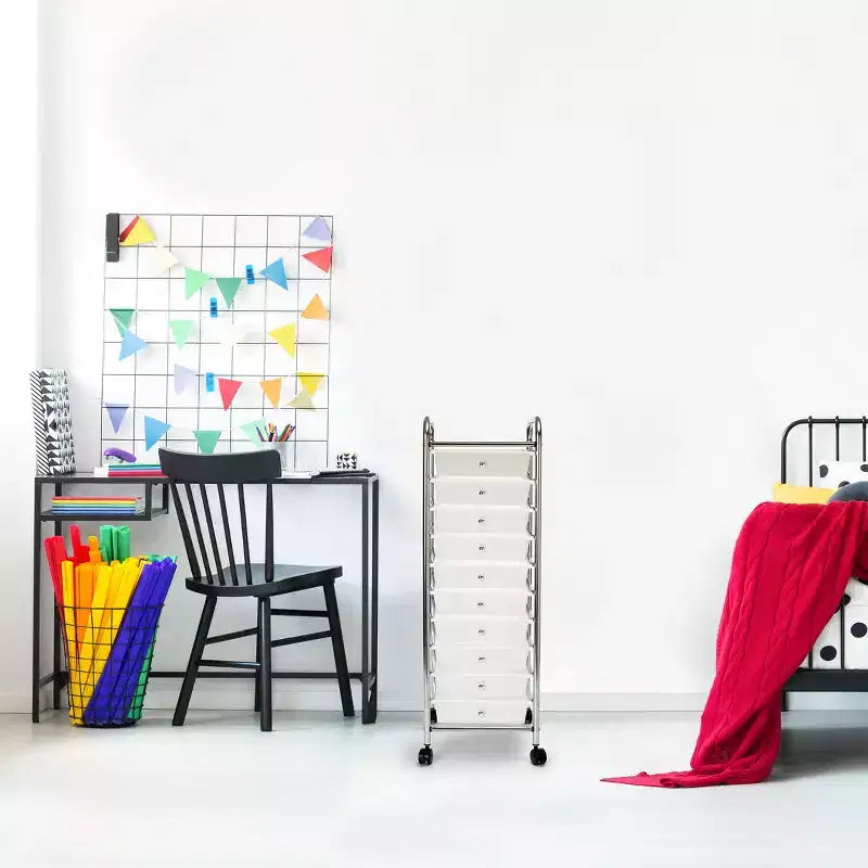 Carrello Portatutto Avvolgibile a 10 Cassetti, Organizzatore di Seville Classics