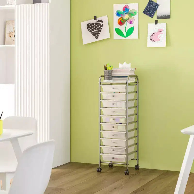 Carrello Portatutto Avvolgibile a 10 Cassetti, Organizzatore di Seville Classics