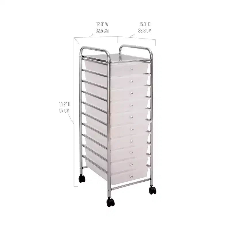 Carrello Portatutto Avvolgibile a 10 Cassetti, Organizzatore di Seville Classics