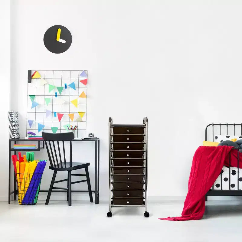 Carrello Portatutto Avvolgibile a 10 Cassetti, Organizzatore di Seville Classics