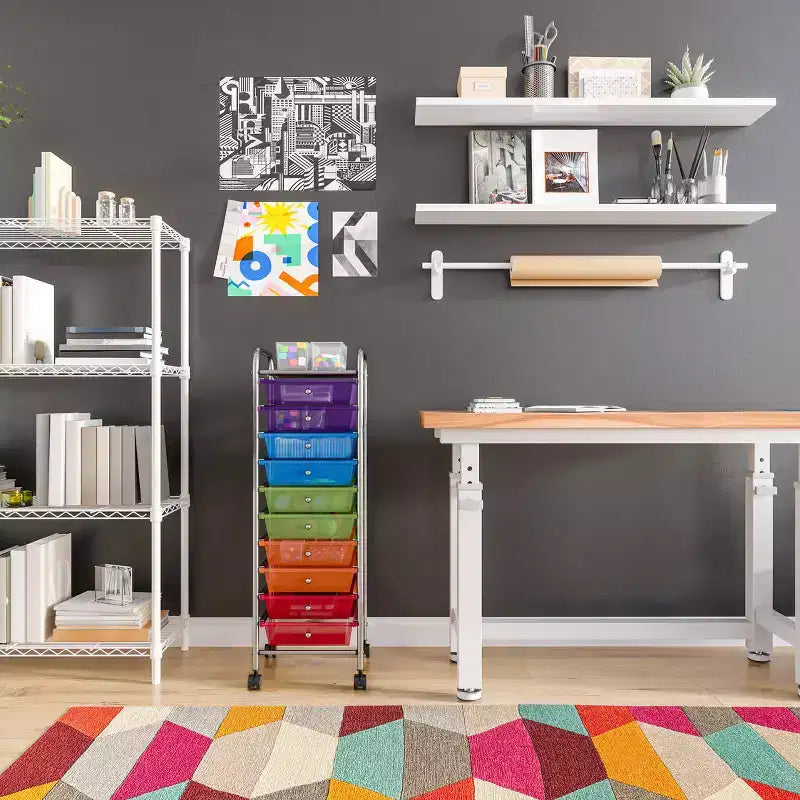 Carrello Portatutto Avvolgibile a 10 Cassetti, Organizzatore di Seville Classics