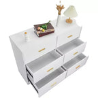 Acekool Cassettiera a 6 Cassetti, Comò Moderno con Maniglie in Metallo, Porta TV in Legno e Organizzatore di Archiviazione per Camera da Letto, Soggiorno