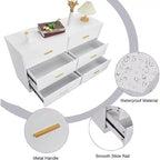 Acekool Cassettiera a 6 Cassetti, Comò Moderno con Maniglie in Metallo, Porta TV in Legno e Organizzatore di Archiviazione per Camera da Letto, Soggiorno