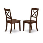 HomeStock Belmont Set da 5 Pezzi Tavolo da Pranzo Quadrato da 36" e 4 Sedie da Pranzo con Seduta in Legno, Mogano