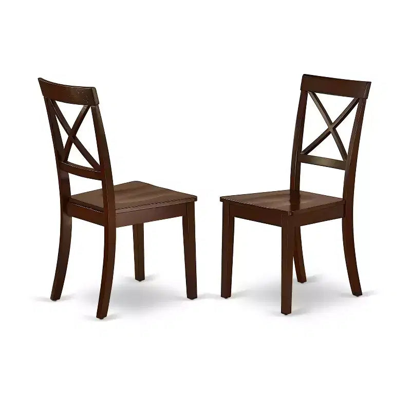 HomeStock Belmont Set da 5 Pezzi Tavolo da Pranzo Quadrato da 36" e 4 Sedie da Pranzo con Seduta in Legno, Mogano