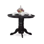HomeStock Belmont, set da 5 pezzi, tavolo da pranzo rotondo da 42 pollici e 4 sedie da cucina con seduta in legno, nero