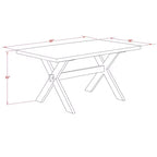 HomeStock Belmont set da pranzo da 6 pezzi - 4 sedie da pranzo con tavolo da pranzo rettangolare e panca da pranzo - Finitura bianco lino e nero