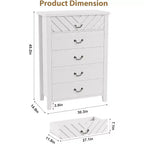 Cassettiera da camera da letto a 5 cassetti in stile rustico, cassettiera alta 45,2", cassettiera verticale con contenitore autoportante, cassettiera in legno per camera da letto
