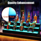 Ripiano per esporre bottiglie di liquore a 2 livelli da 40 pollici con controllo remoto e tramite app, 16 colori, 4 modalità, timer 1-8 ore, luci per ripiano bar di liquori per la casa