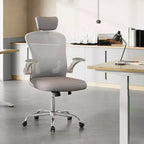 Sedia da Ufficio GALAXHERO Alta con Schienale in Rete, Sedia Ergonomica da Scrivania con Braccioli Ribaltabili, Poggiatesta Regolabile e Supporto Lombare