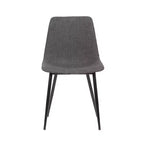 Armen Living, sedia da pranzo contemporanea Monte in similpelle color carbone con gambe in metallo verniciato a polvere nero