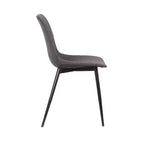 Armen Living, sedia da pranzo contemporanea Monte in similpelle color carbone con gambe in metallo verniciato a polvere nero
