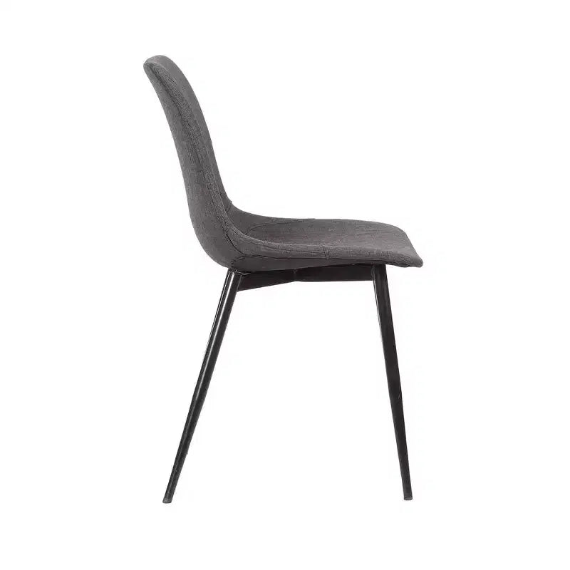 Armen Living, sedia da pranzo contemporanea Monte in similpelle color carbone con gambe in metallo verniciato a polvere nero